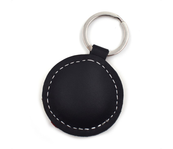 Cheeky Smiley Leather Keychain