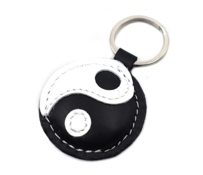 Yin Yang Leather Keychain