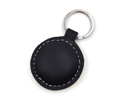 Smiley In Love Leather Keychain