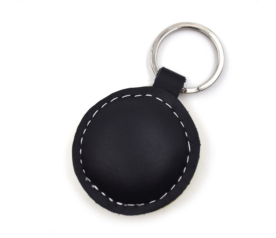 Smiley In Love Leather Keychain