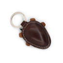 Brown Hedgehog Leather Keychain