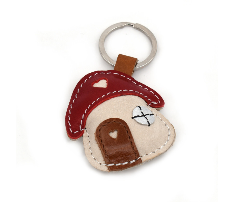 Fairy House Leather Keychain
