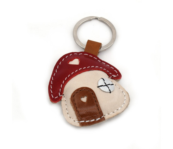 Fairy House Leather Keychain