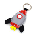 Rocket Leather Keychain