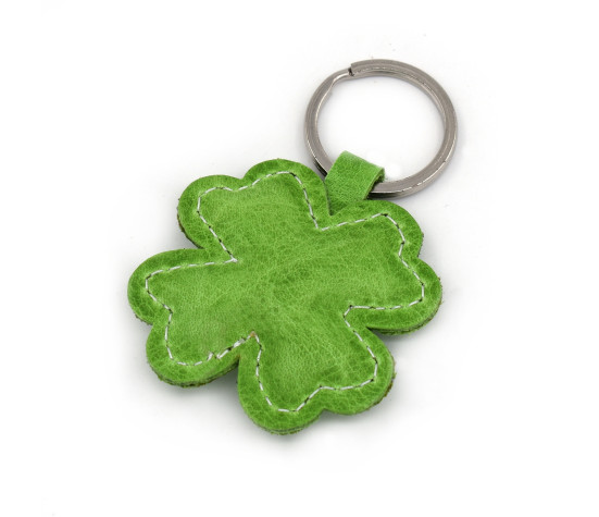 Clover Leather Keychain