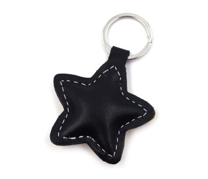 Cheeky Star Leather Keychain