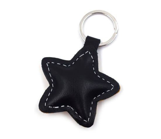 Cheeky Star Leather Keychain