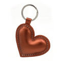 Copper Heart Leather Keychain