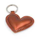 Copper Heart Leather Keychain