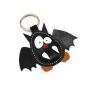 Black Bat Leather Keychain