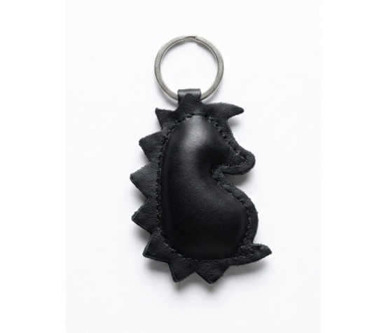 Brown Hedgehog Leather Keychain