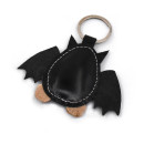 Black Bat Leather Keychain