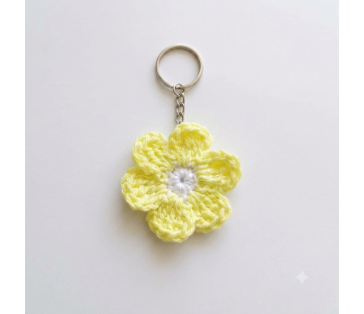 Flower Crocheted Keychain – Handmade