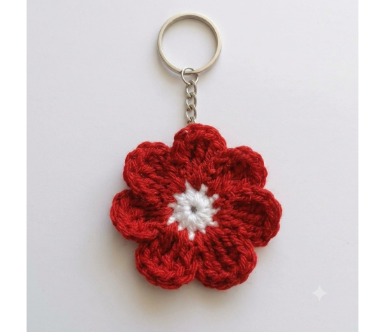 Flower Crocheted Keychain