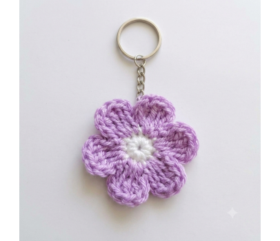 Blume Häkel Schlüsselanhänger – Handgemacht