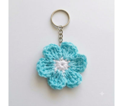 Blume Häkel Schlüsselanhänger – Handgemacht
