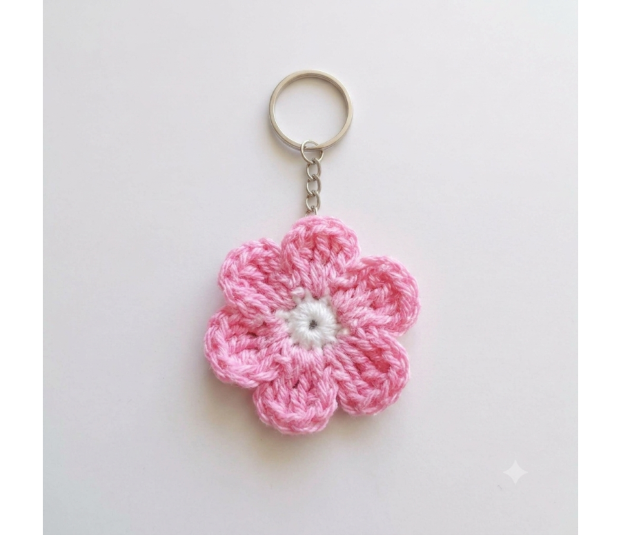 Flower Crocheted Keychain