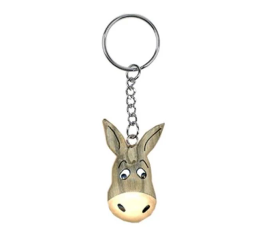 Donkey Head Wooden Keychain | Mamiwerk
