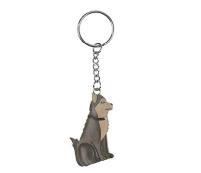 Schlüsselanhänger Husky aus Holz | Mamiwerk