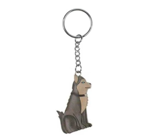 Schlüsselanhänger Husky aus Holz | Mamiwerk