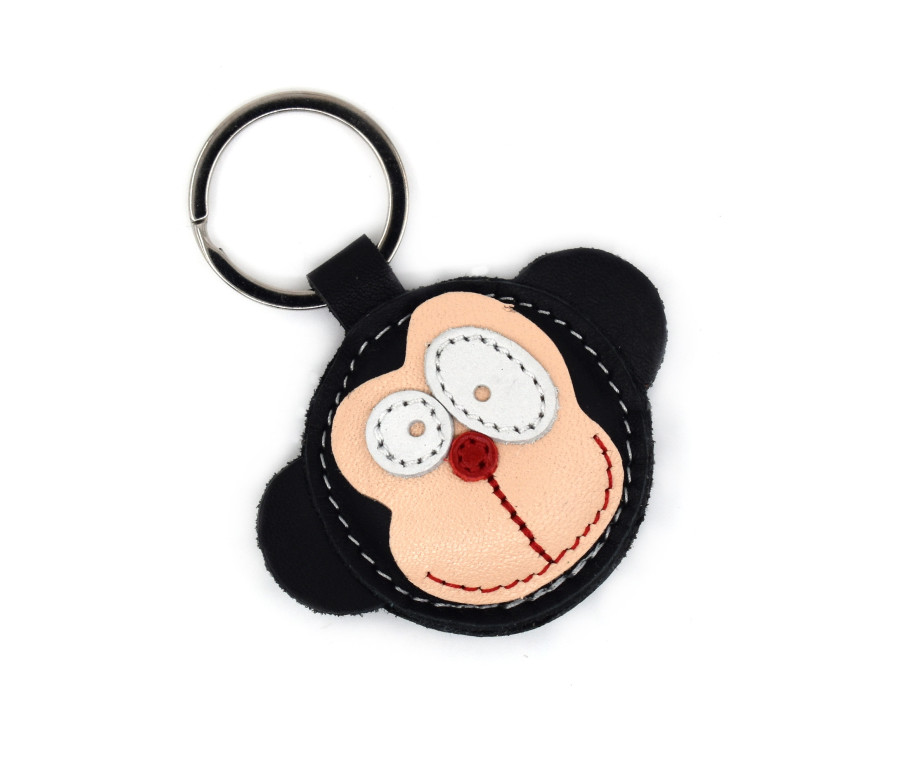 Monkey Leather Keychain