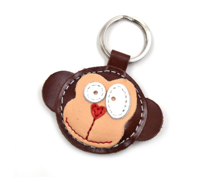 Monkey Leather Keychain