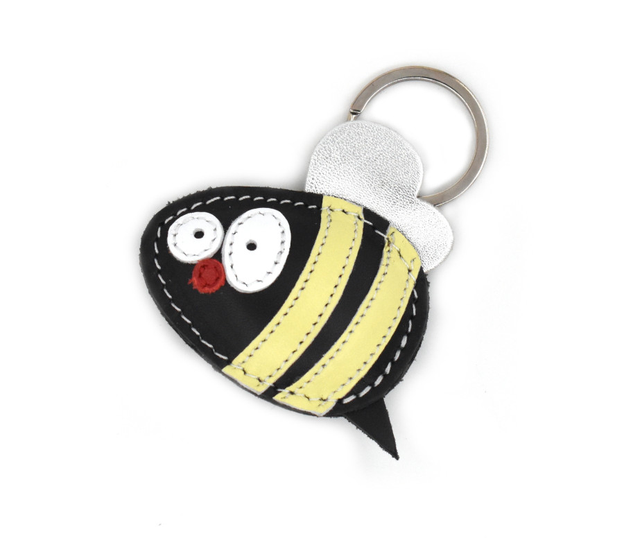Bienen Leder Schlüsselanhänger