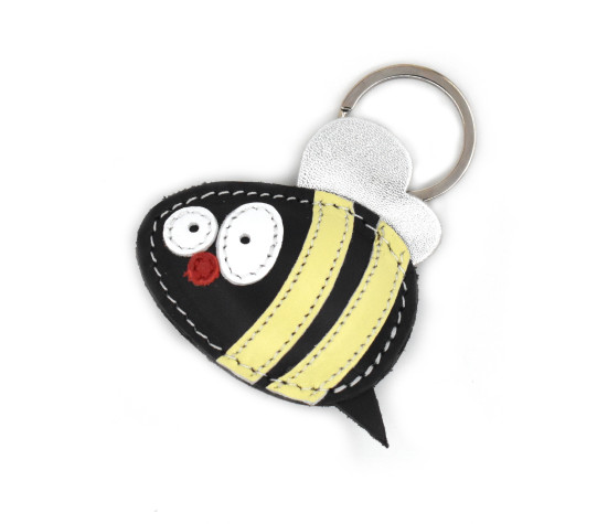 Bienen Leder Schlüsselanhänger