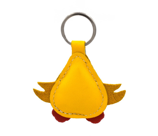 Yellow Chick Leather Keychain