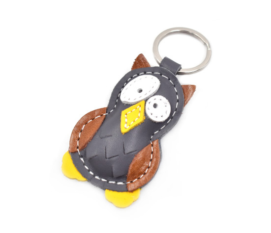 Gray Owl Keychain