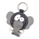 Gray Elephant Leather Keychain