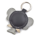 Gray Elephant Leather Keychain