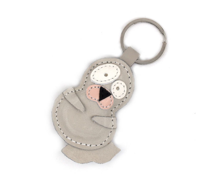 Gray Seal Leather Keychain