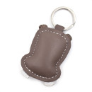 Brown Hippo Leather Keychain